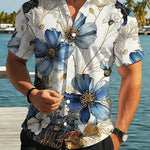 Men's Floral Print Hawaiian Shirt view 6