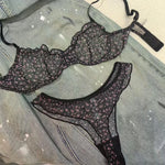 Floral Lace Bra Set -- French Cut view 5