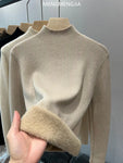 Velvet-Lined Turtleneck Sweater view 7