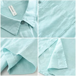 Men's Linen Short Sleeve Button-Up Shirt view 3