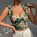 Floral Tapestry Lace-Up Corset Top view 4