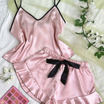 Satin Pajama Set, V-Neck view 6