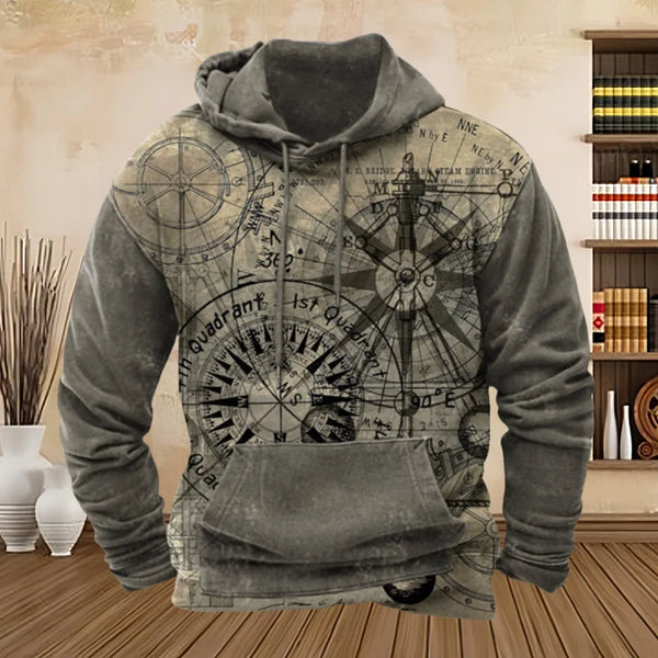 Vintage Compass Graphic Hoodie