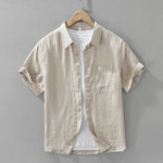 Men's Linen Short Sleeve Button-Up Shirt view 8
