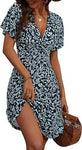 Floral Wrap Midi Dress with V-Neck view 22
