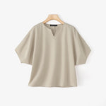 Puff-Sleeve V-Neck Blouse view 9