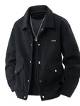 Men's Plus Size Corduroy Button Up Casual Jacket view 3