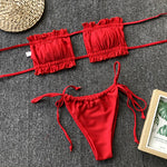 Frill Trim Ruched Bikini Set view 20