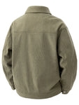 Men's Plus Size Corduroy Button Up Casual Jacket view 2