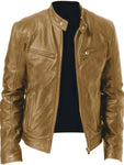 Men's Full Size Leather Biker Jacket with Zipper Pockets Plus Size view 5