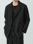 Men's Full Size Lapel Collar Long Sleeve Blazer Plus Size view 1